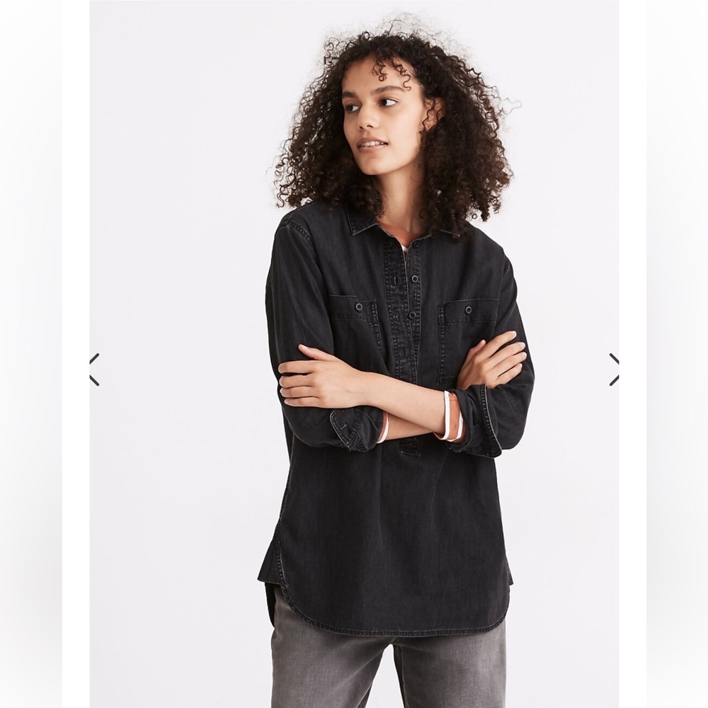 NWT Madewell Denim Pop Over Top